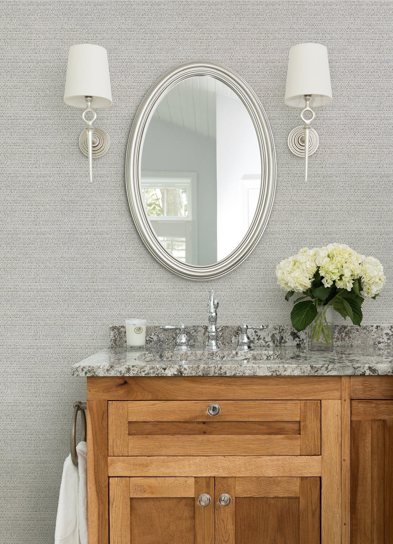 Chesapeake 4071-70058 Balantine Grey Weave Wallpaper