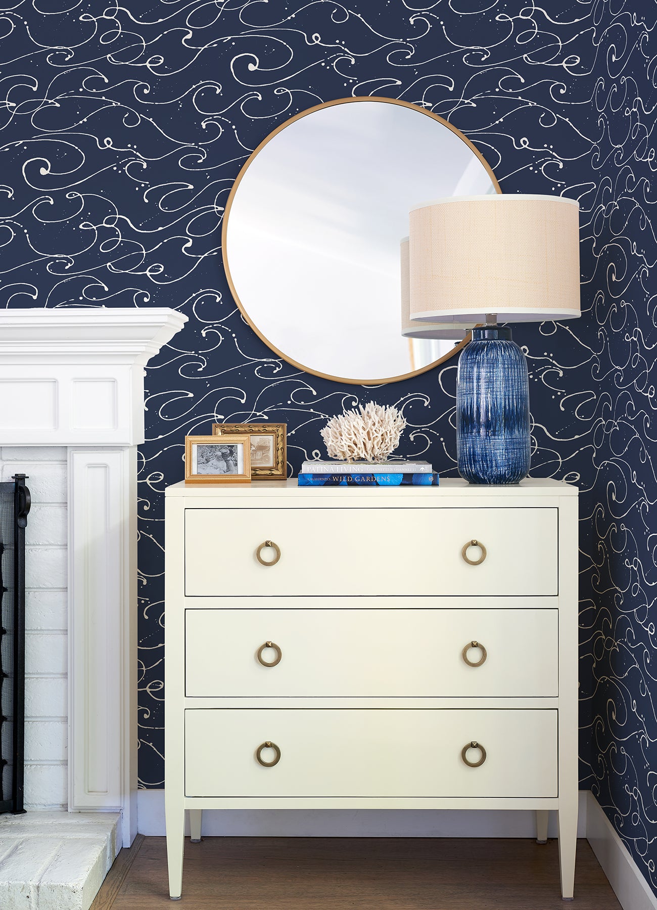 Chesapeake 4071-71004 Kuroshio Navy Ocean Wave Wallpaper
