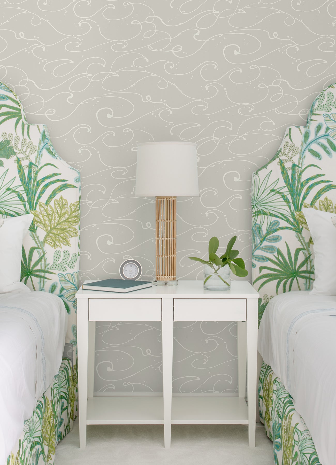 Chesapeake 4071-71007 Kuroshio Taupe Ocean Wave Wallpaper