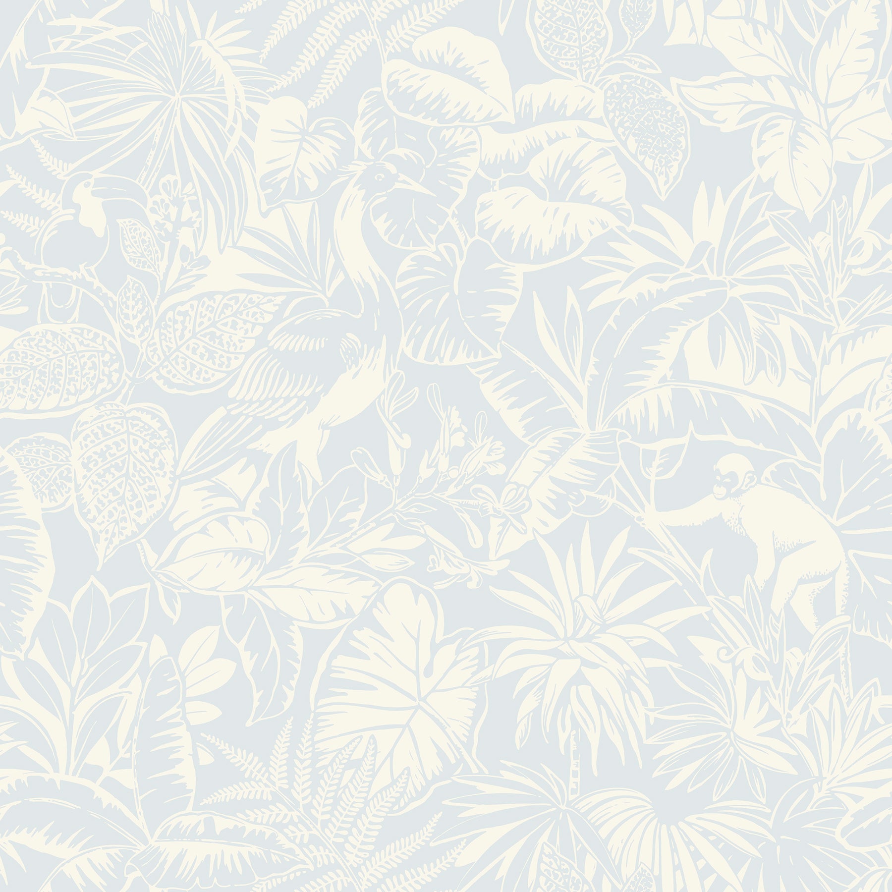 Chesapeake 4071-71012 Corcovado Light Blue Jungle Jamboree Wallpaper