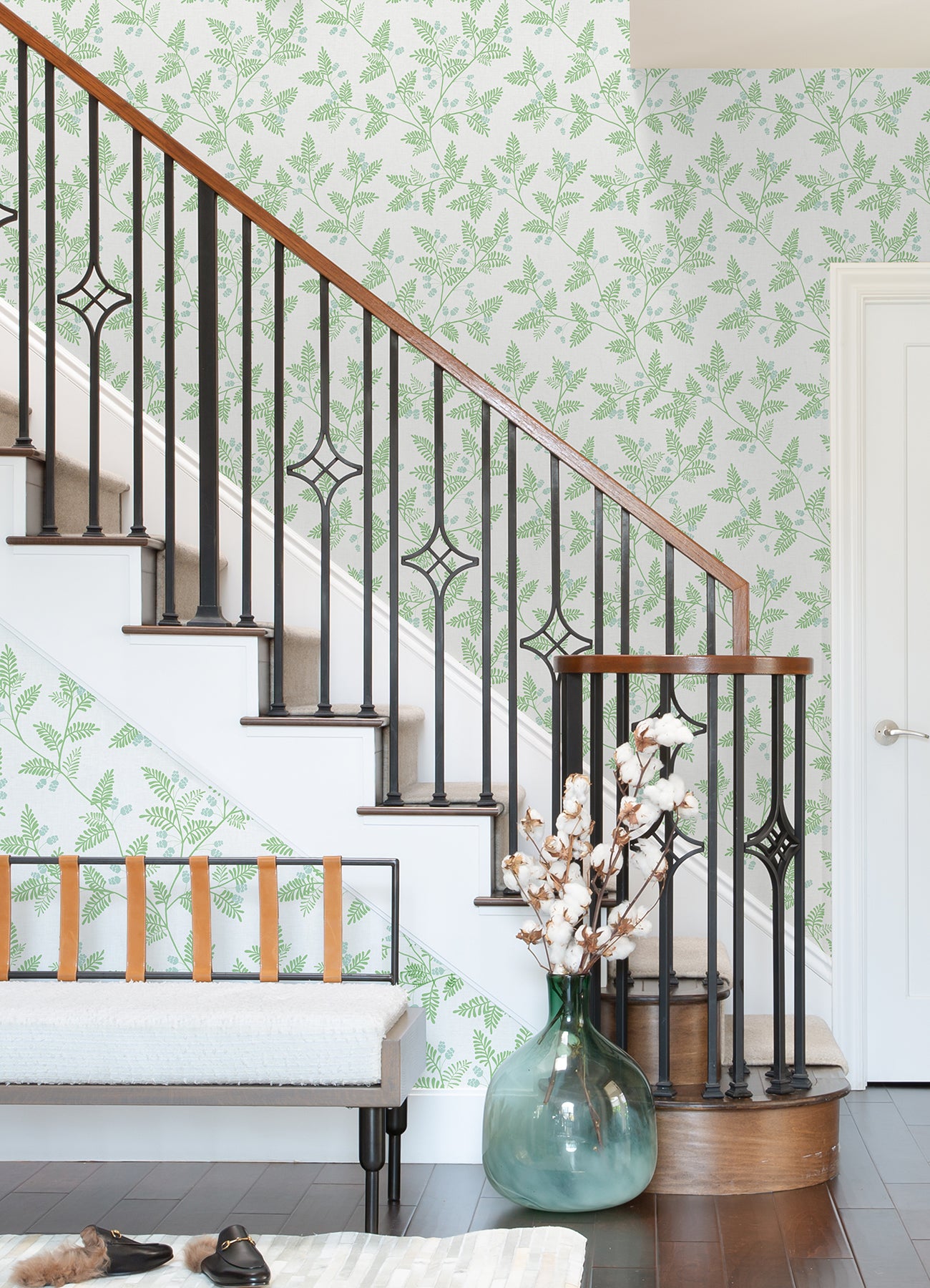 A-Street Prints 4074-26600 Ardell Light Green Botanical Wallpaper