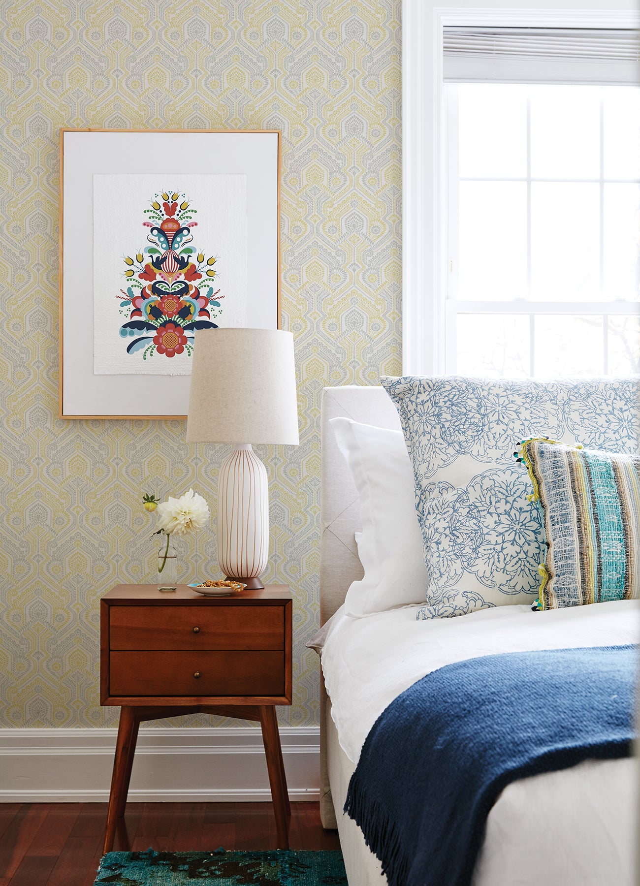 A-Street Prints 4074-26615 Fernback Yellow Ornate Botanical Wallpaper