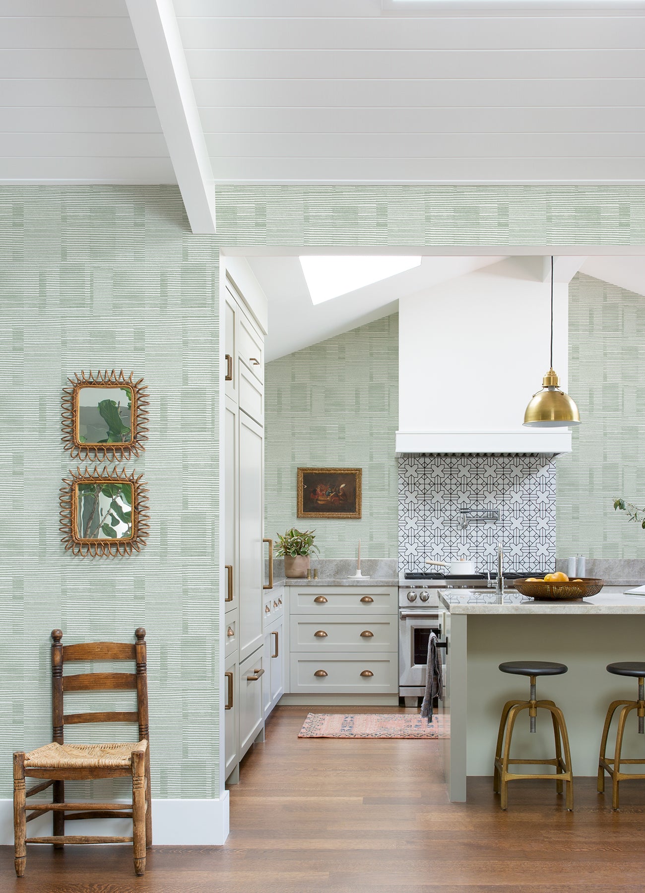 A-Street Prints 4074-26621 Callaway Green Woven Stripes Wallpaper