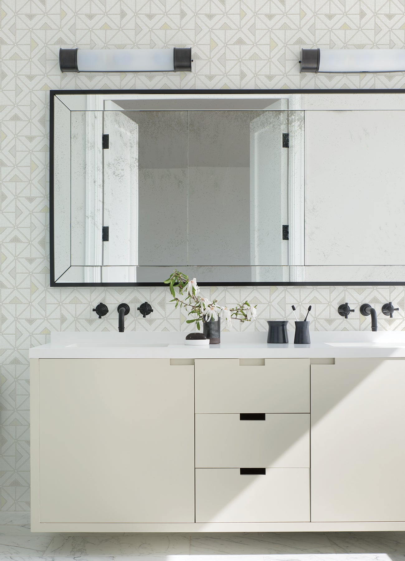 A-Street Prints 4074-26636 Jekyl Beige Triangles Wallpaper