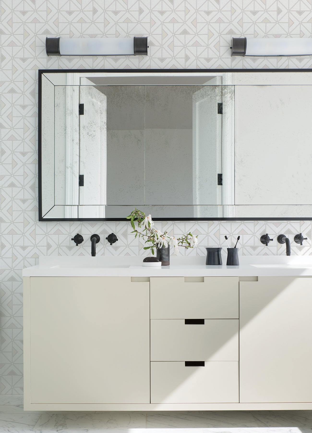 A-Street Prints 4074-26637 Jekyl Neutral Triangles Wallpaper