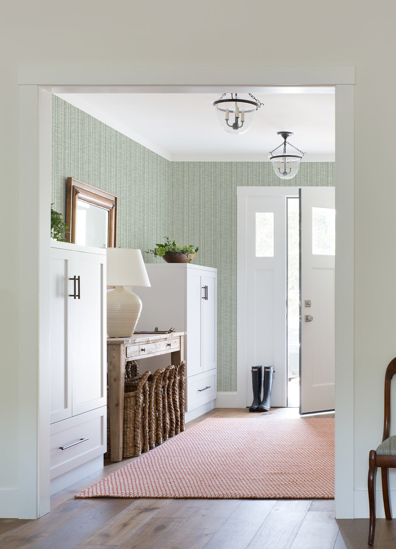 A-Street Prints 4074-26655 Simon Green Woven Texture Wallpaper