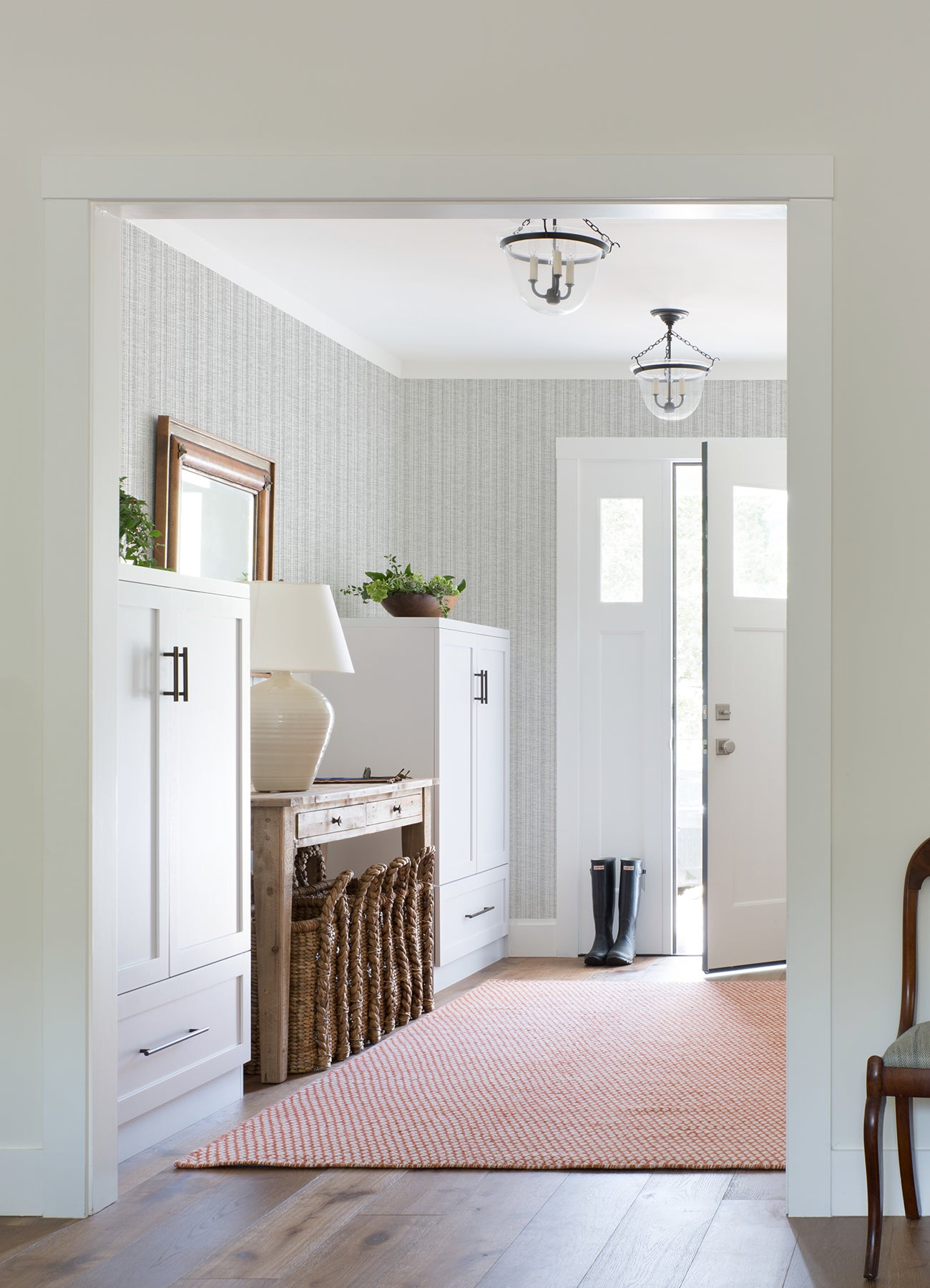 A-Street Prints 4074-26660 Simon Light Grey Woven Texture Wallpaper