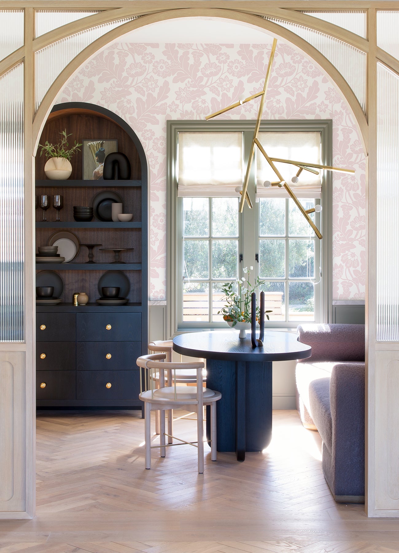 A-Street Prints 4074-87374 Augusta Pink Flock Damask Wallpaper
