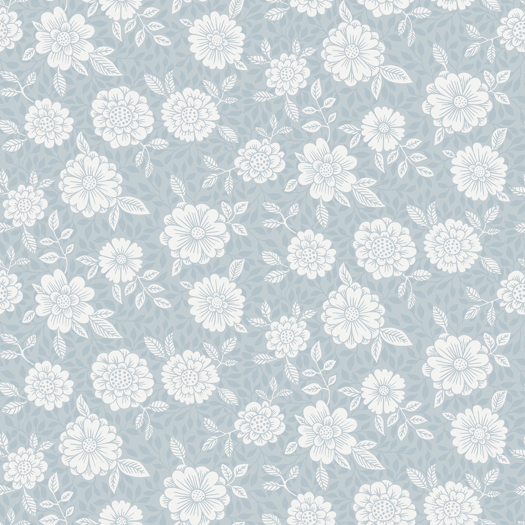 A-Street Prints 4080-15912 Lizette Light Blue Charming Floral Wallpaper