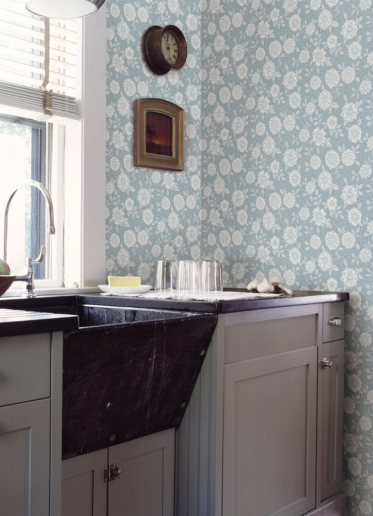 A-Street Prints 4080-15912 Lizette Light Blue Charming Floral Wallpaper