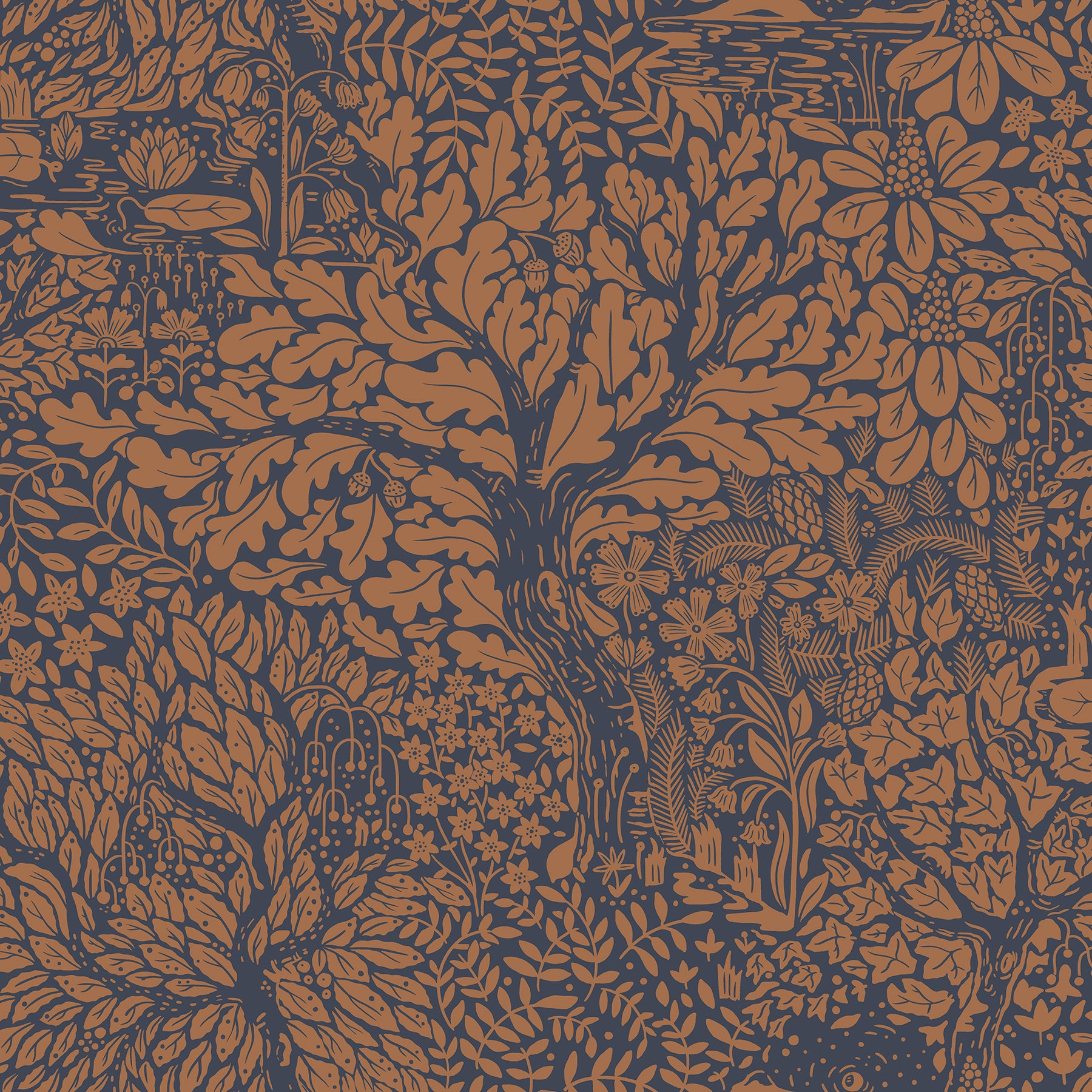 A-Street Prints 4080-83106 Olle Orange Forest Sanctuary Wallpaper