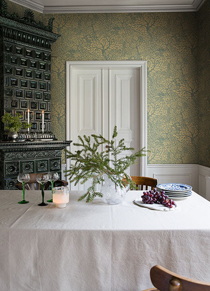 A-street Prints 4080-83107 Olle Light Yellow Forest Sanctuary Wallpaper