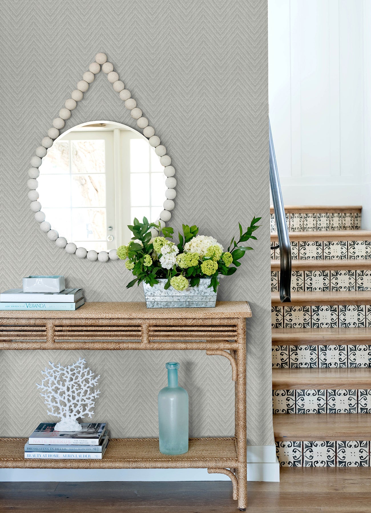 A-Street Prints 4122-26652 Glynn Light Grey Chevron Wallpaper