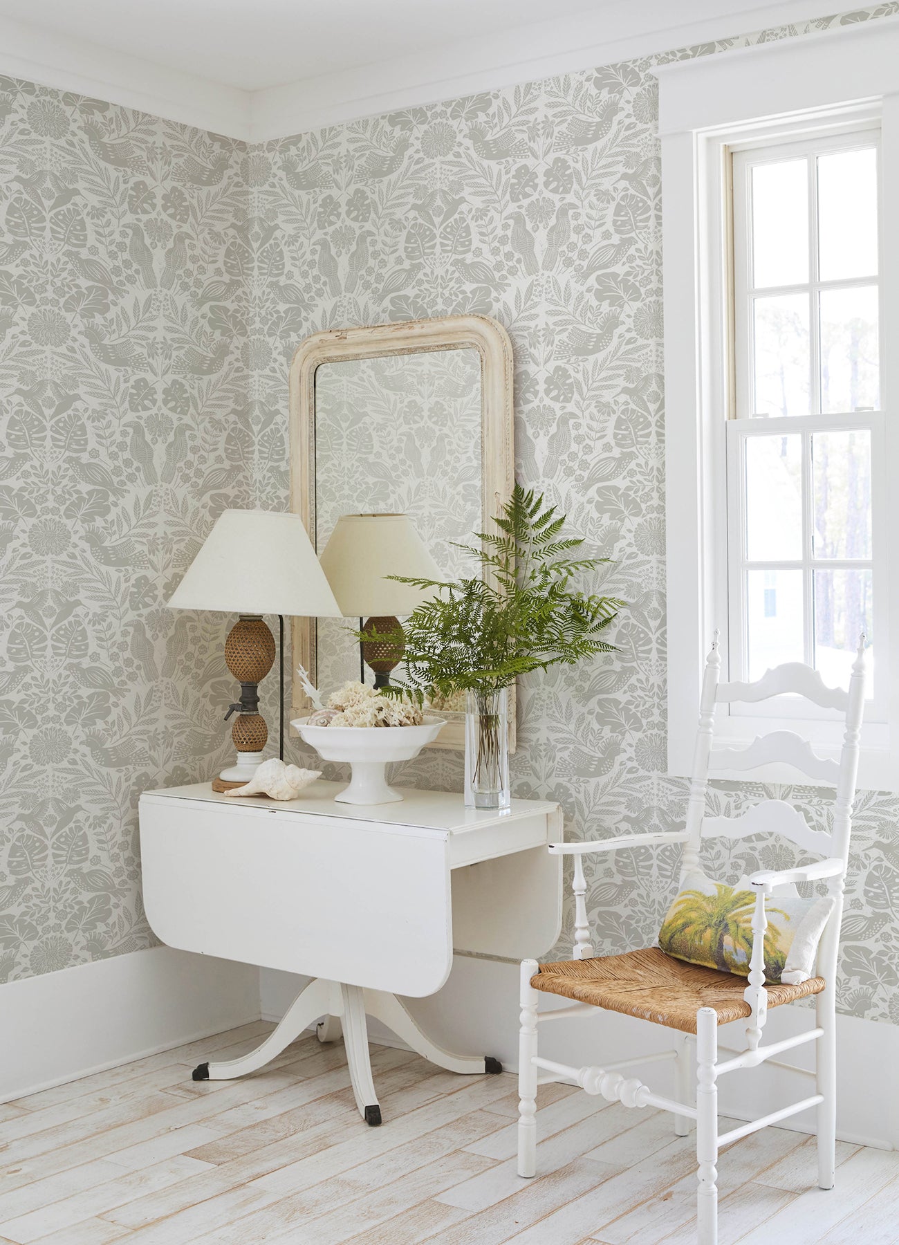 A-Street Prints 4122-27003 Nestle Dove Bird Block Print Wallpaper