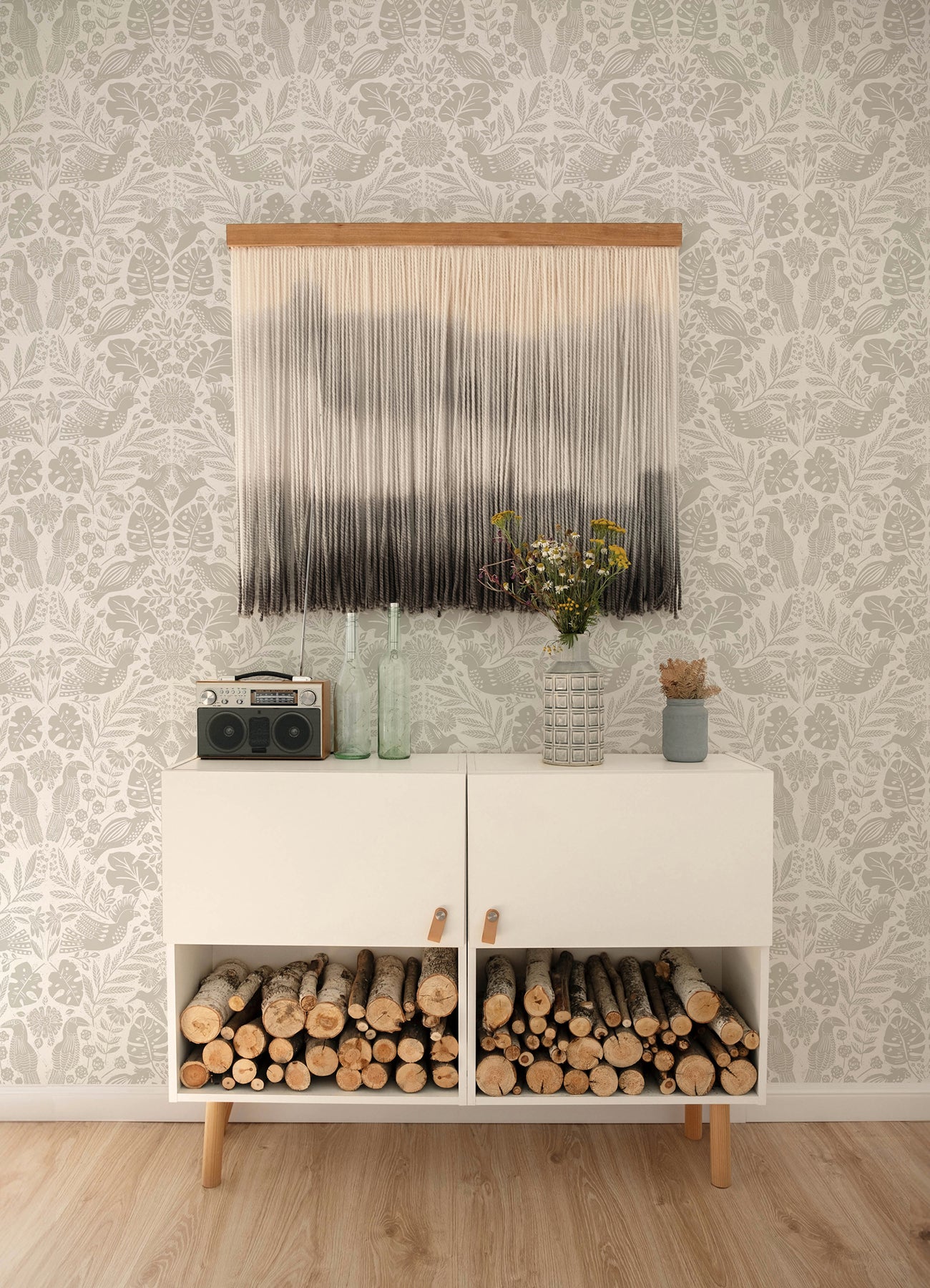 A-Street Prints 4122-27003 Nestle Dove Bird Block Print Wallpaper
