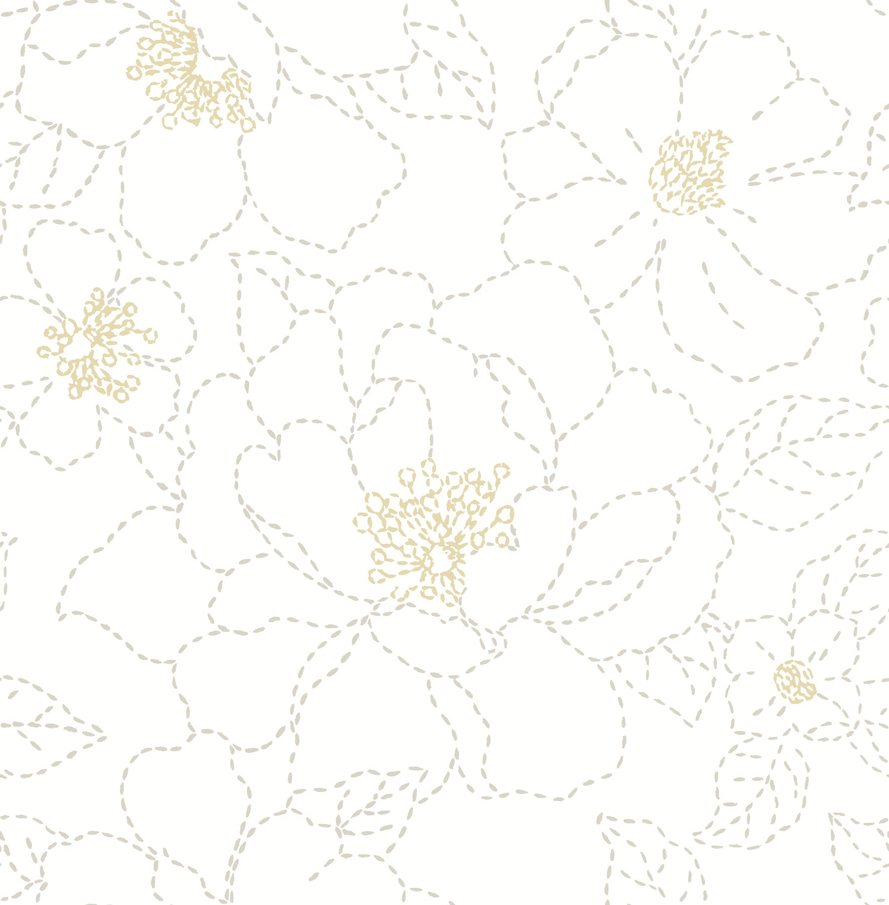 A-Street Prints 4122-27007 Gardena White Embroidered Floral Wallpaper