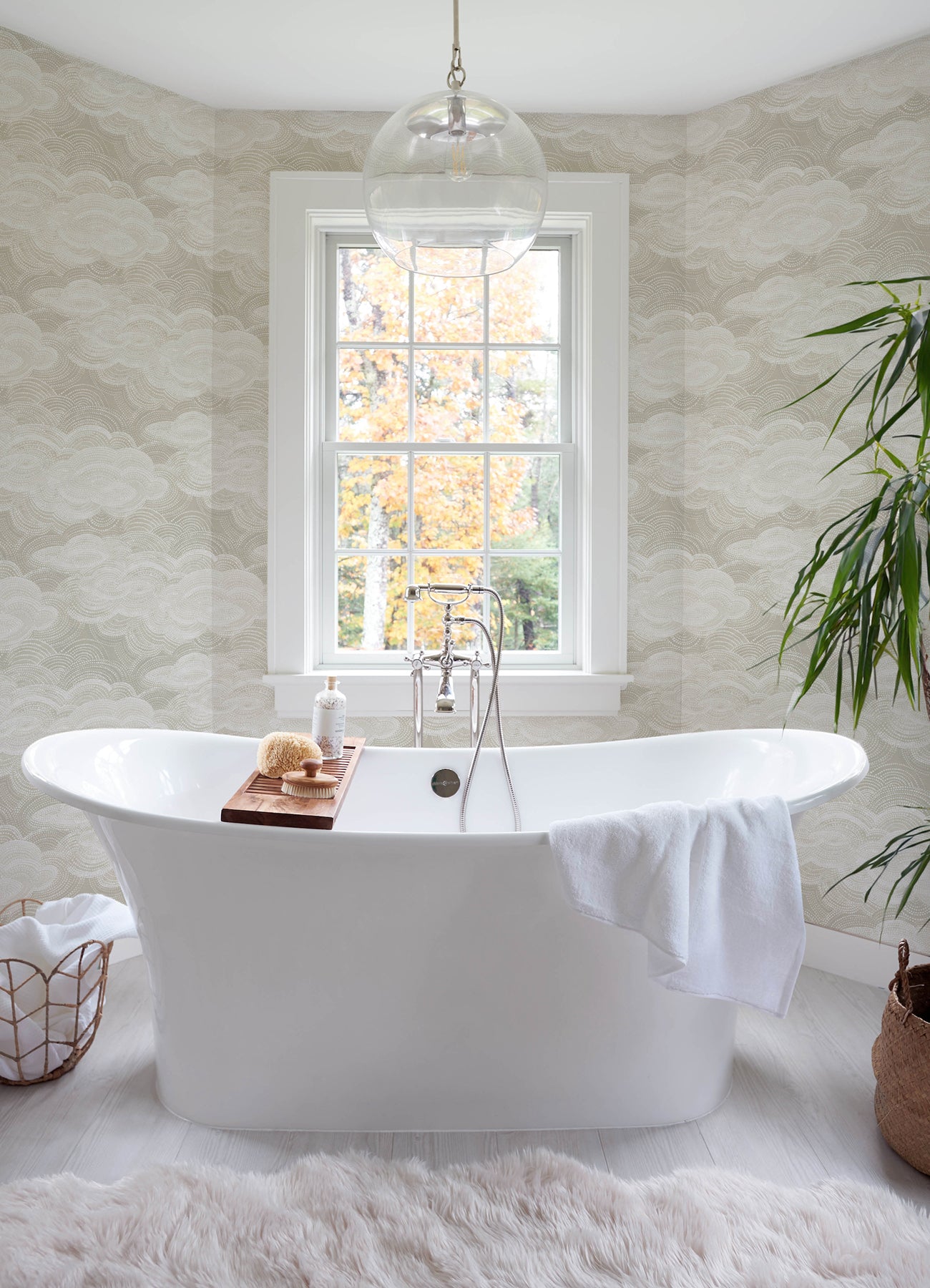 A-Street Prints 4122-72405 Vision Pearl Stipple Clouds Wallpaper