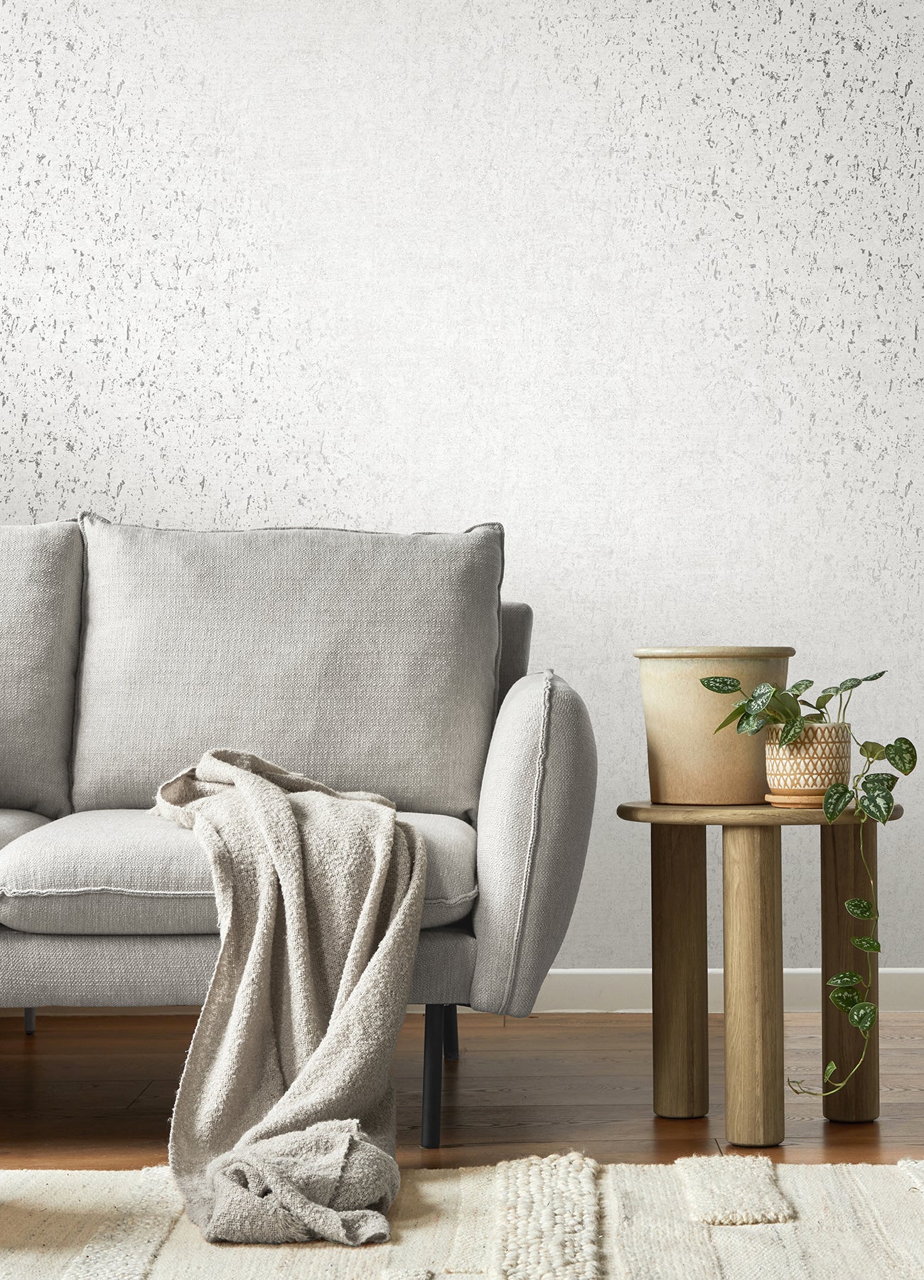 Advantage 4125-26705 Callie White Concrete Wallpaper