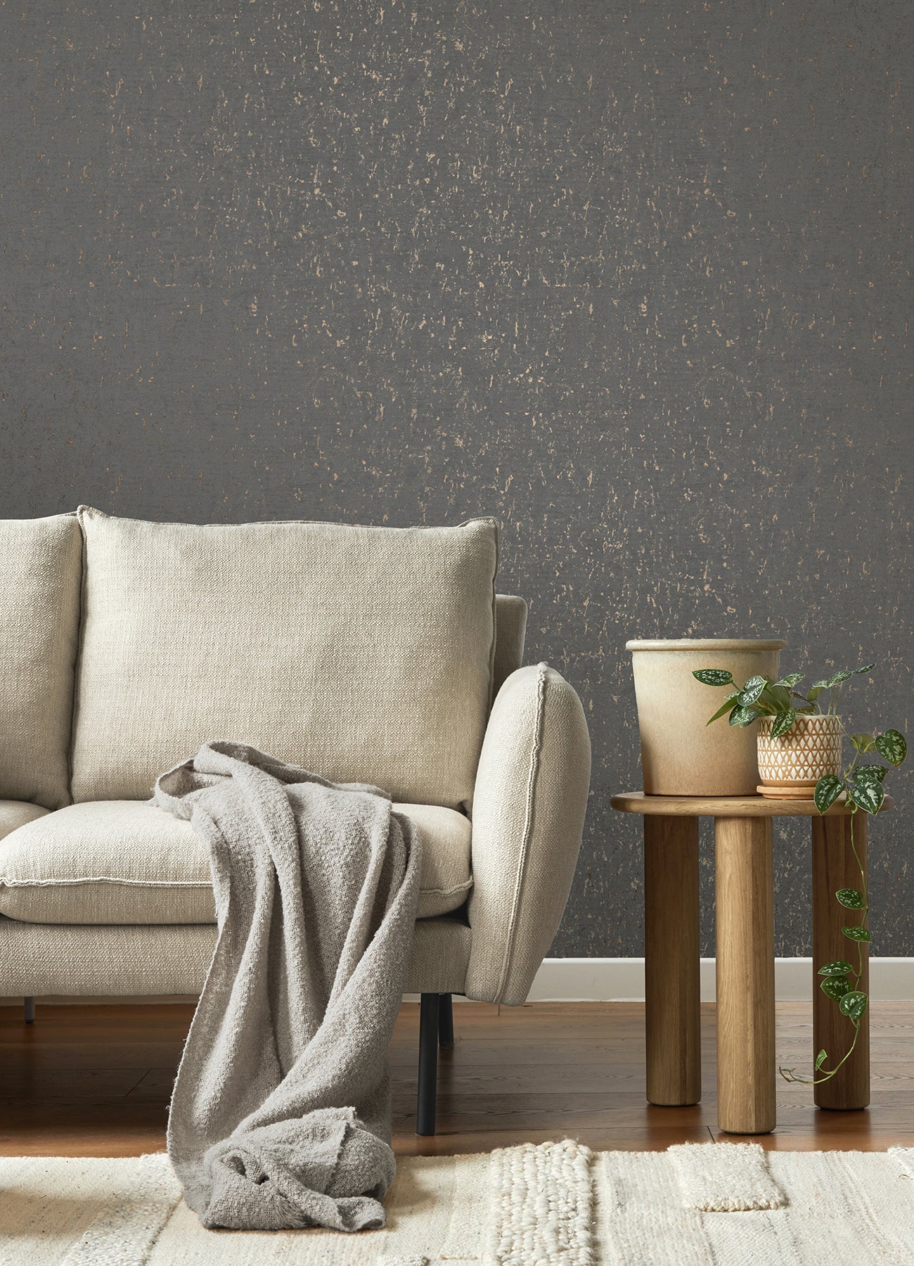 Advantage 4125-26706 Callie Charcoal Concrete Wallpaper