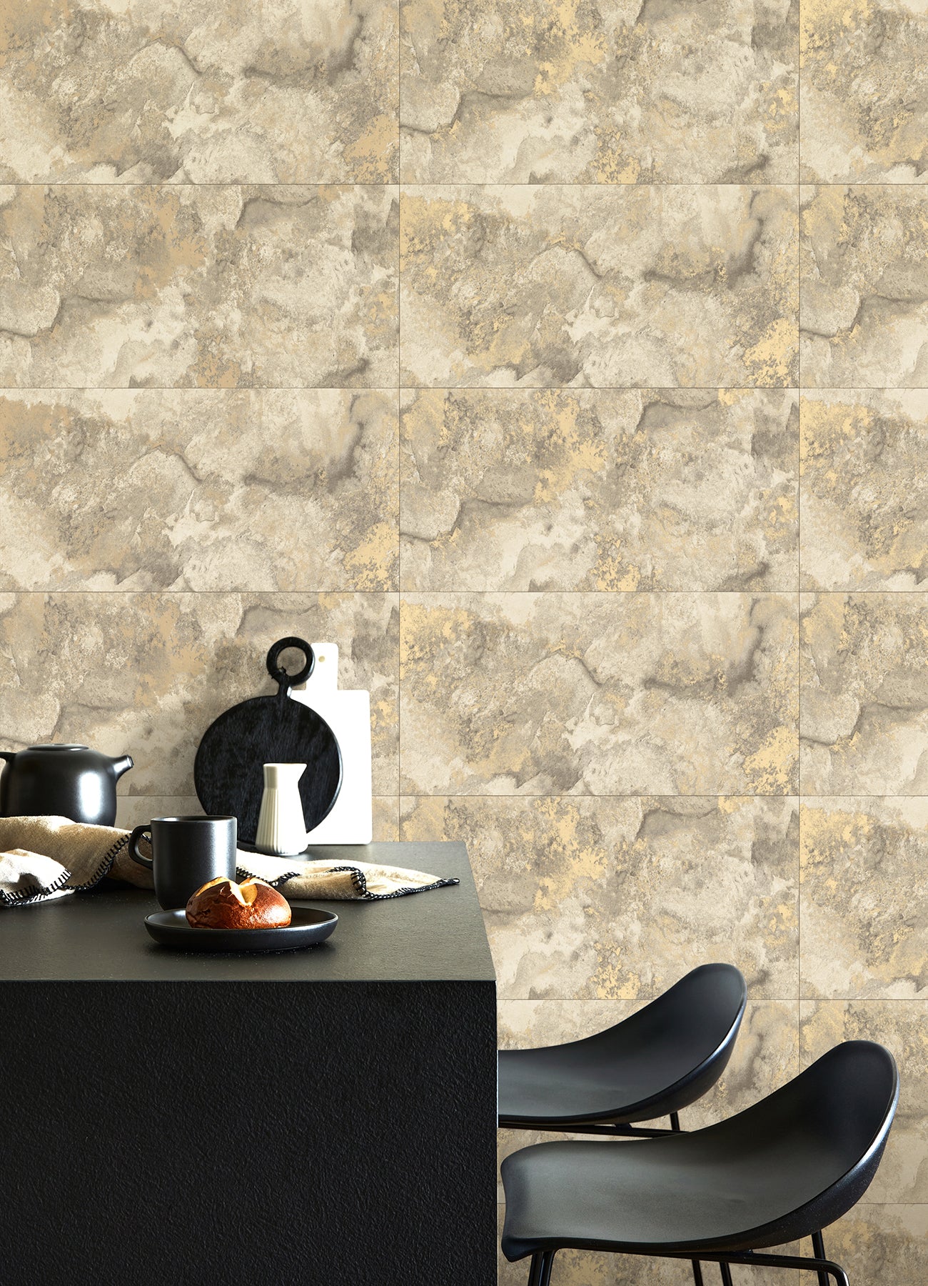Advantage 4125-26732 Aria Neutral Marbled Tile Wallpaper