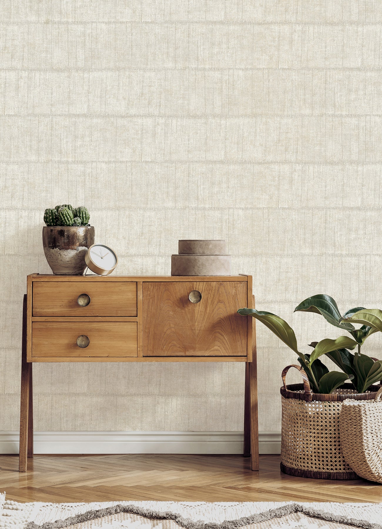 Advantage 4125-26739 Blake Bone Texture Stripe Wallpaper