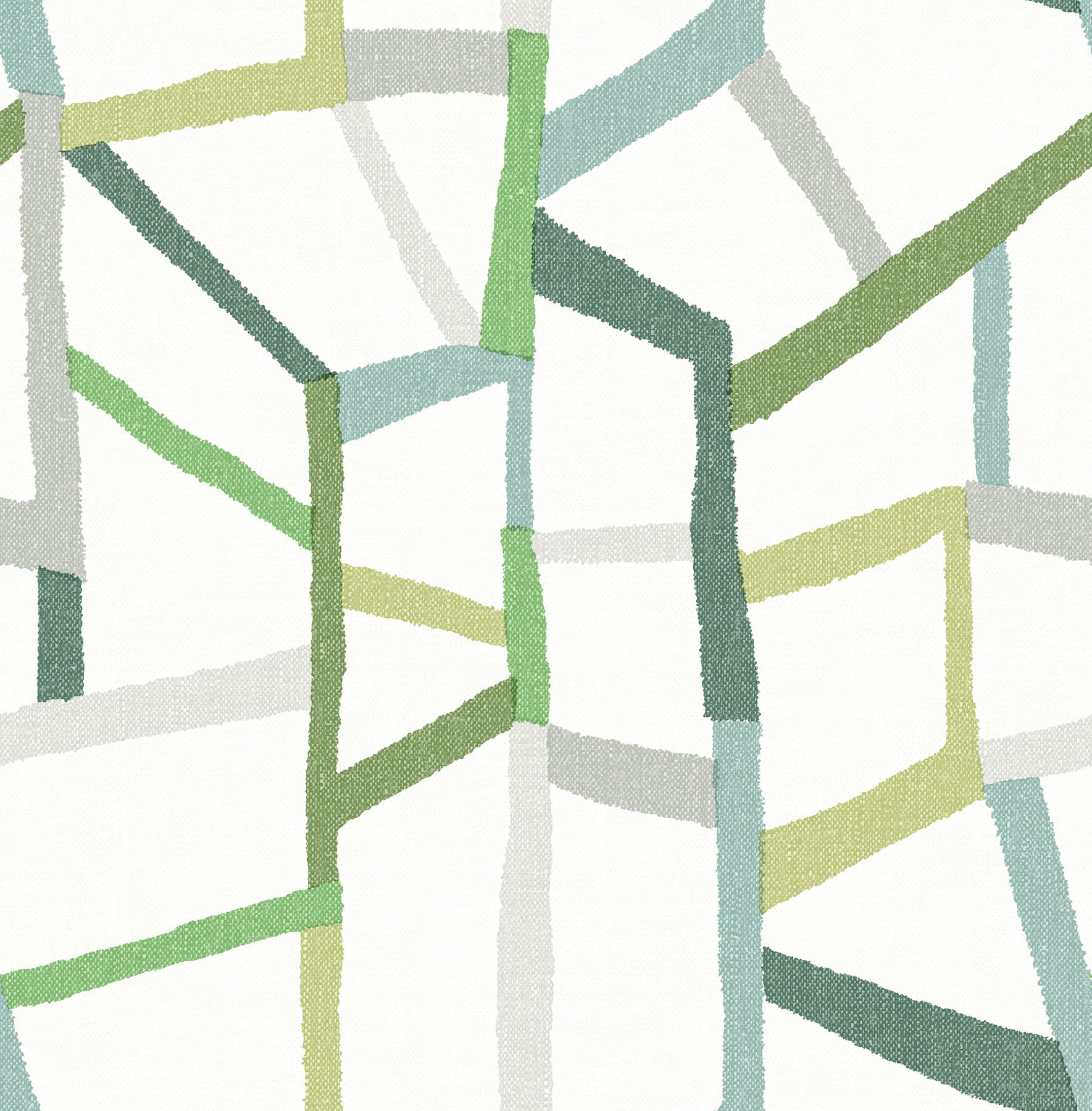 A-Street Prints 4135-25847 Tate Green Geometric Linen Wallpaper