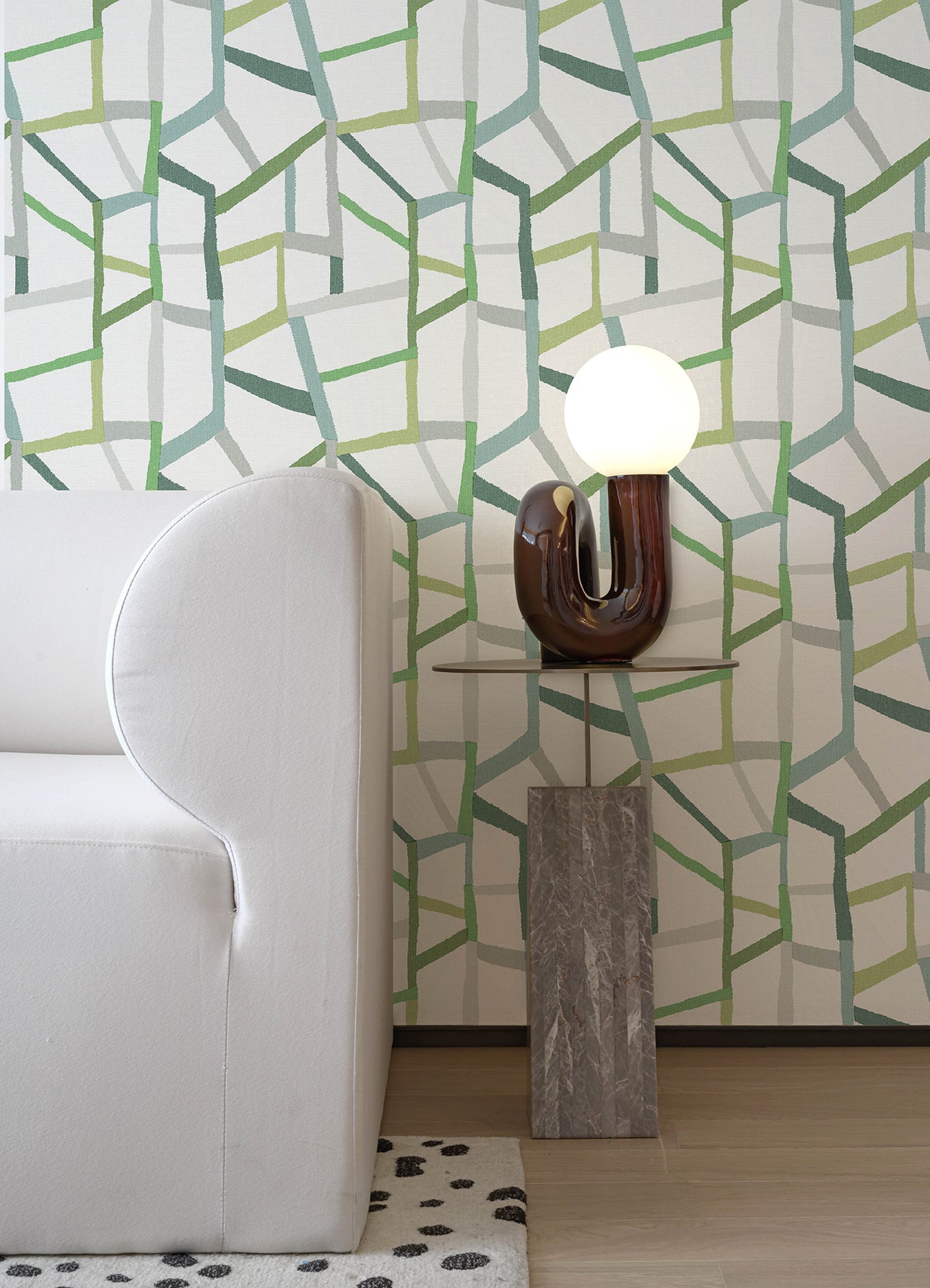 A-Street Prints 4135-25847 Tate Green Geometric Linen Wallpaper