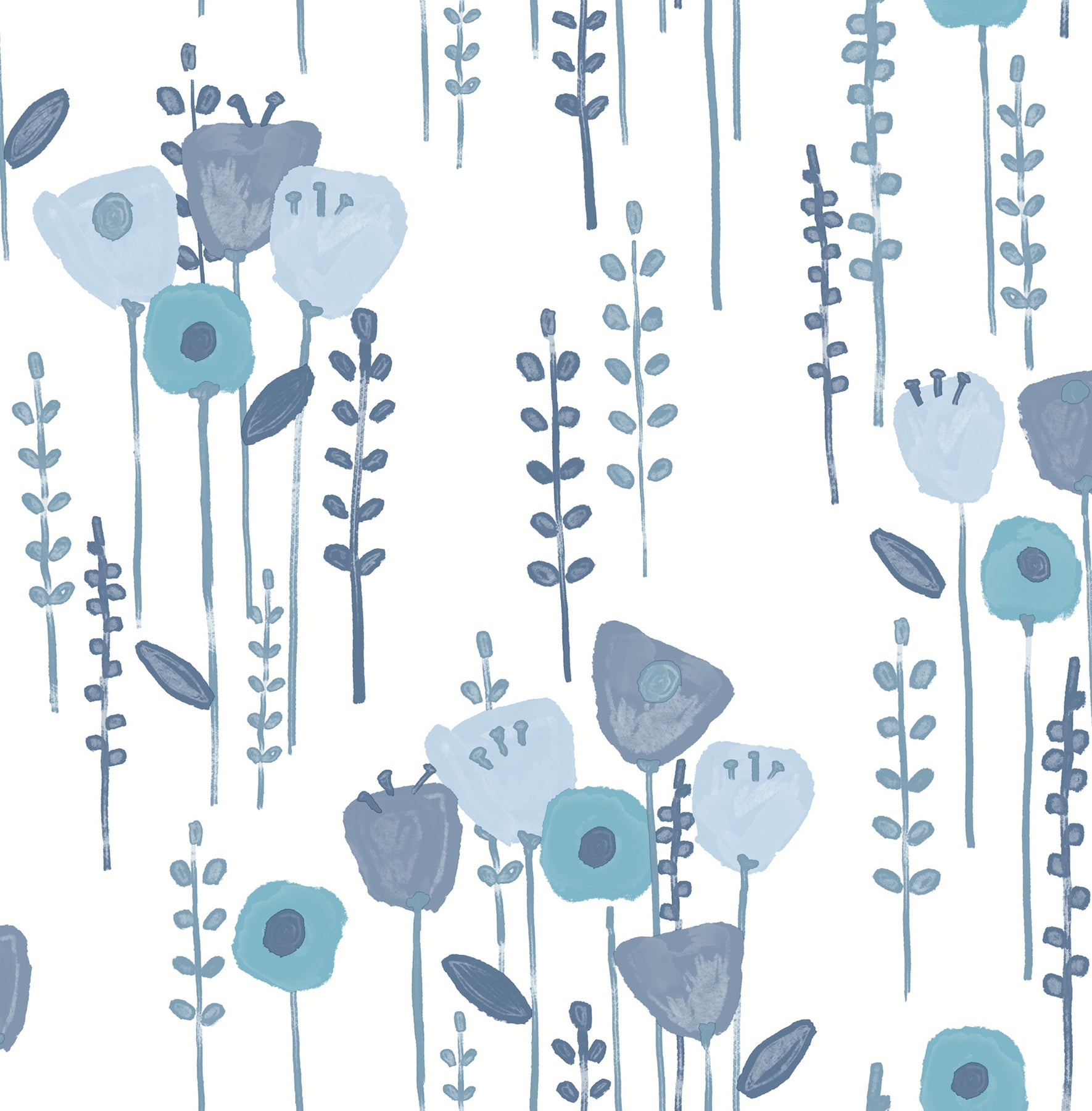 A-Street Prints 4135-27274 Mabel Blue Floral Field Wallpaper