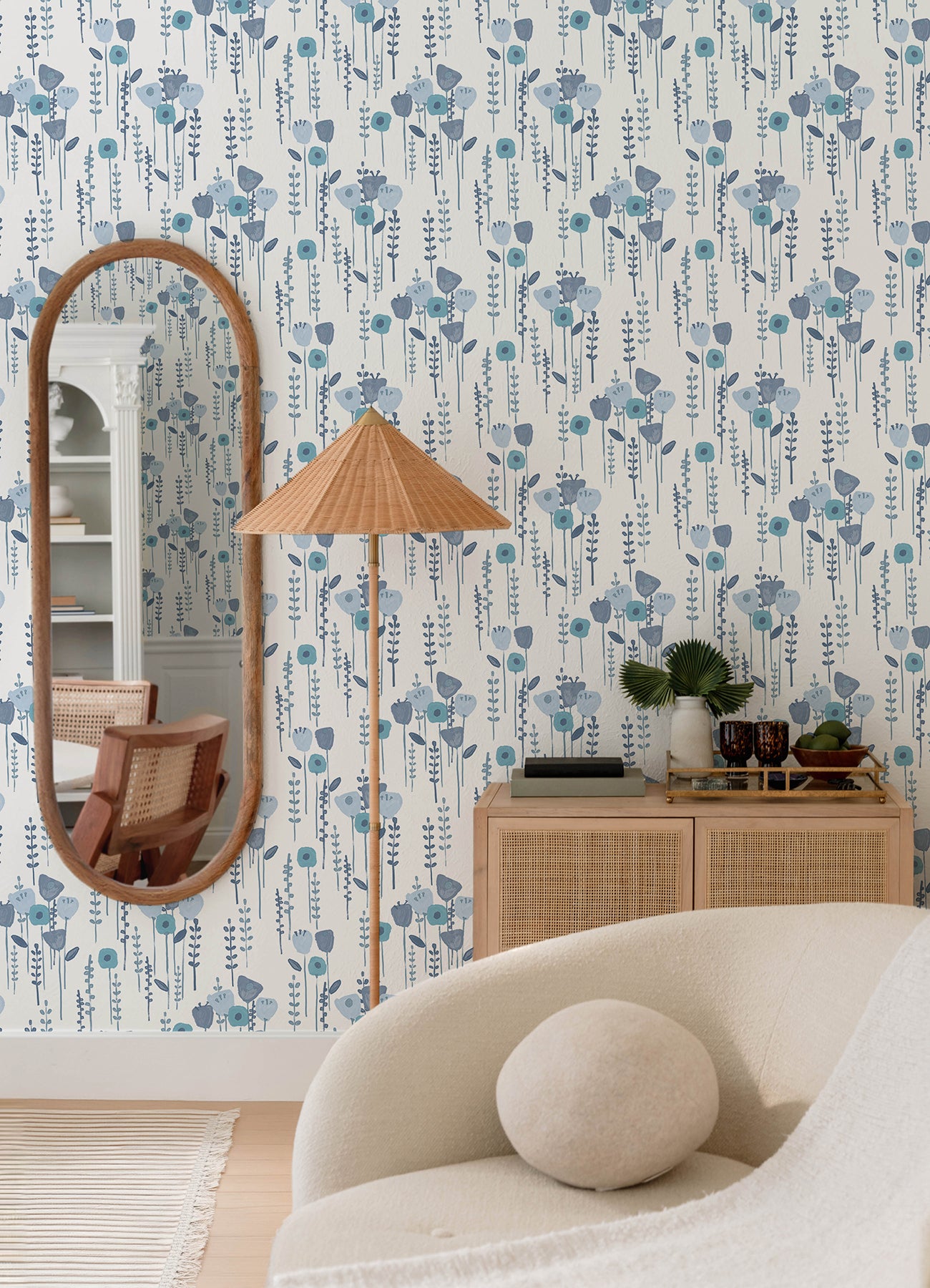 A-Street Prints 4135-27274 Mabel Blue Floral Field Wallpaper