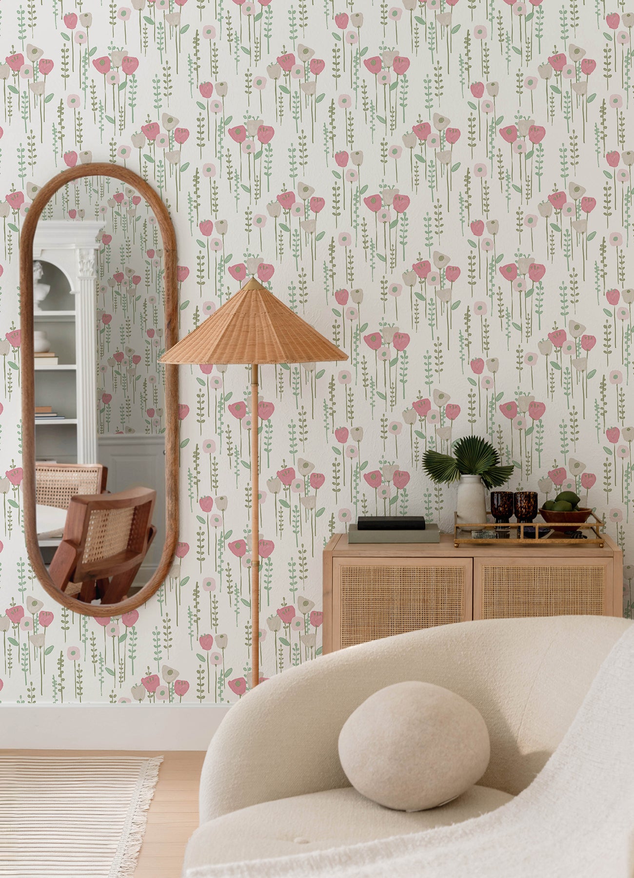 A-Street Prints 4135-27275 Mabel Pink Floral Field Wallpaper