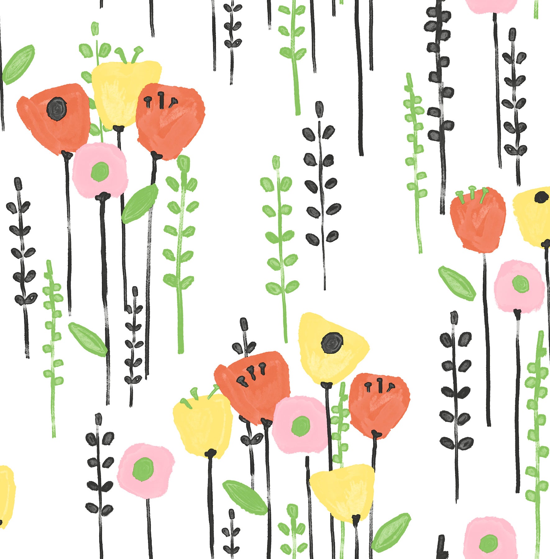 A-Street Prints 4135-27276 Mabel Yellow Floral Field Wallpaper