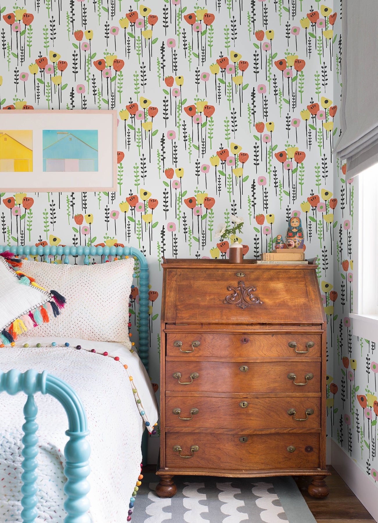 A-Street Prints 4135-27276 Mabel Yellow Floral Field Wallpaper
