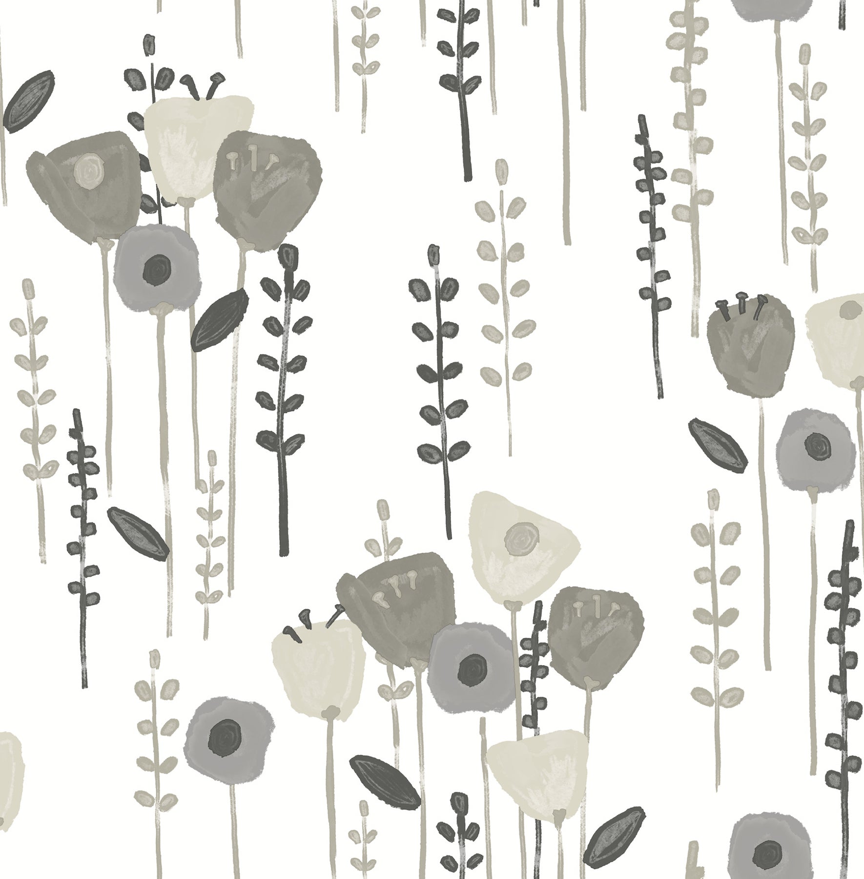 A-Street Prints 4135-27277 Mabel Grey Floral Field Wallpaper