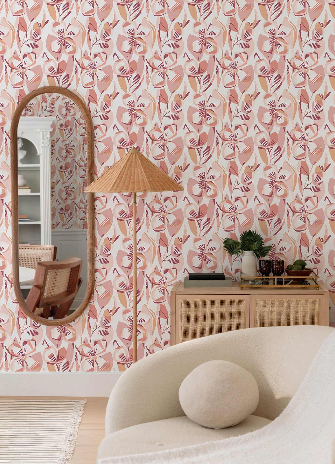 A-Street Prints 4135-27279 Nathalie Coral Abstract Blooms Wallpaper