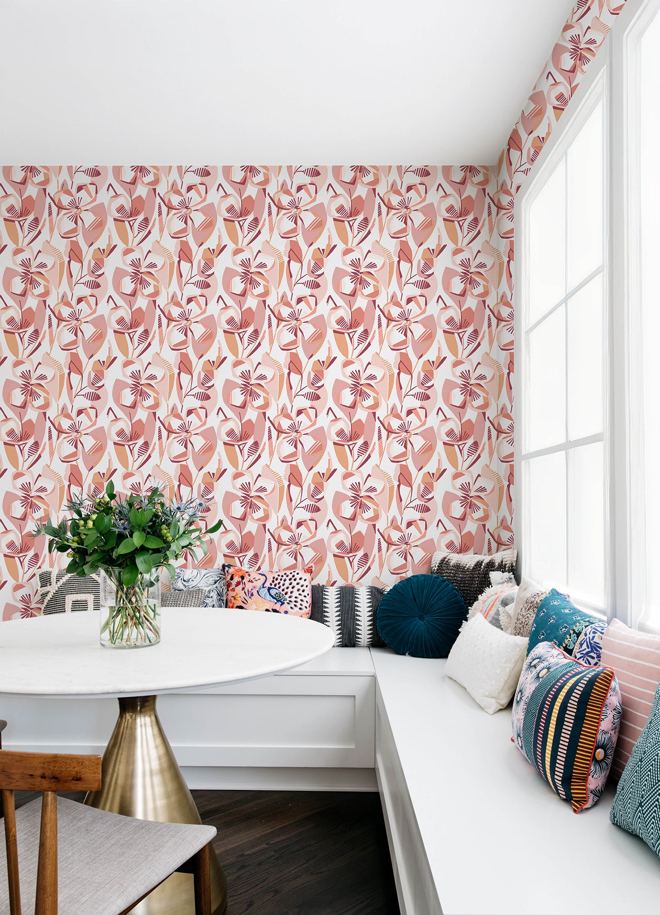 A-Street Prints 4135-27279 Nathalie Coral Abstract Blooms Wallpaper