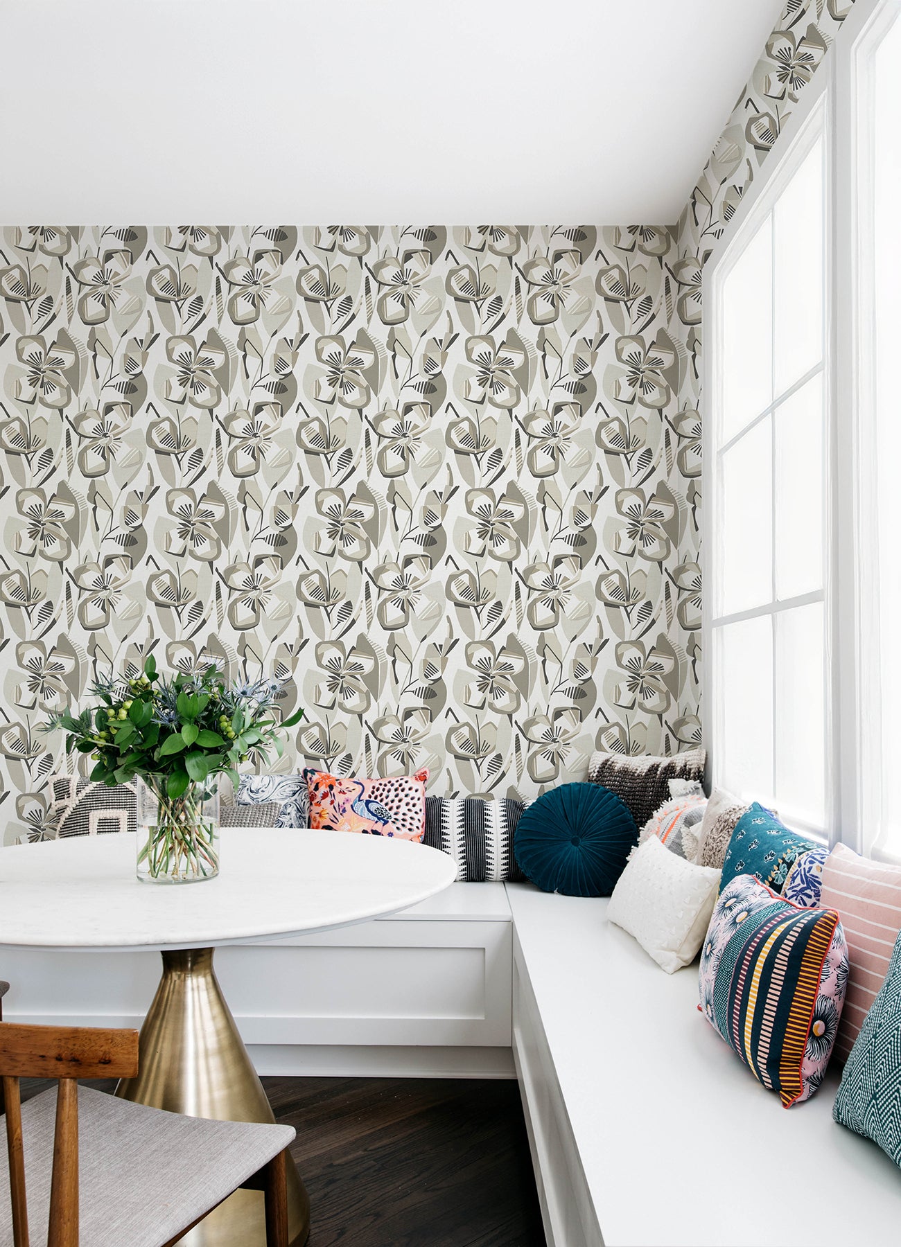 A-Street Prints 4135-27280 Nathalie Beige Abstract Blooms Wallpaper
