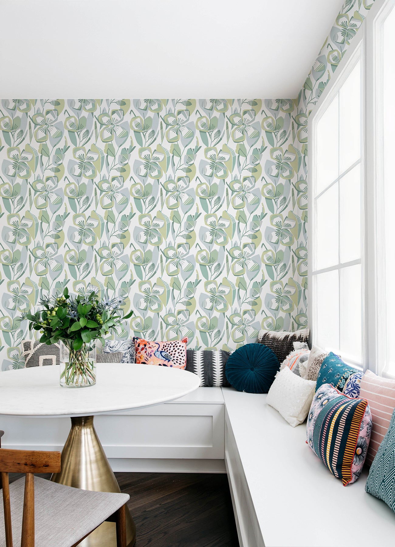 A-Street Prints 4135-27282 Nathalie Light Green Abstract Blooms Wallpaper