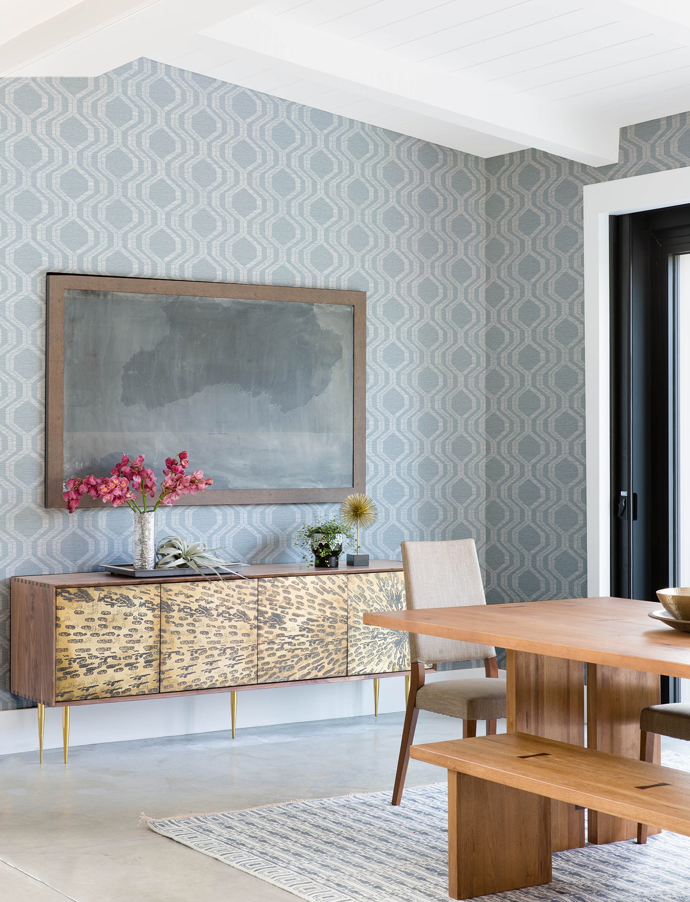 A-Street Prints 4141-27101 Burton Pewter Modern Ogee Wallpaper