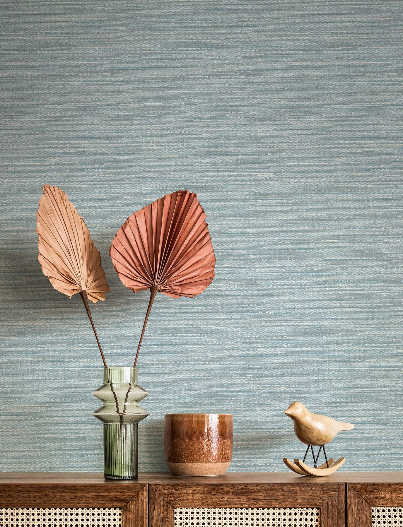 A-Street Prints 4141-27162 Sheehan Light Blue Faux Grasscloth Wallpaper