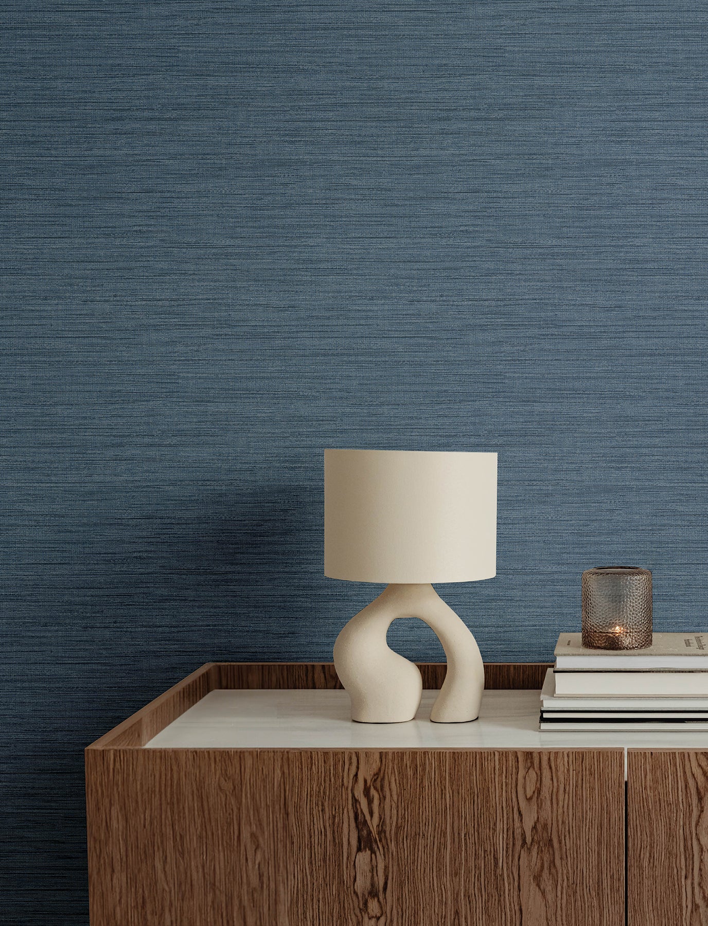 A-Street Prints 4141-27165 Sheehan Denim Faux Grasscloth Wallpaper