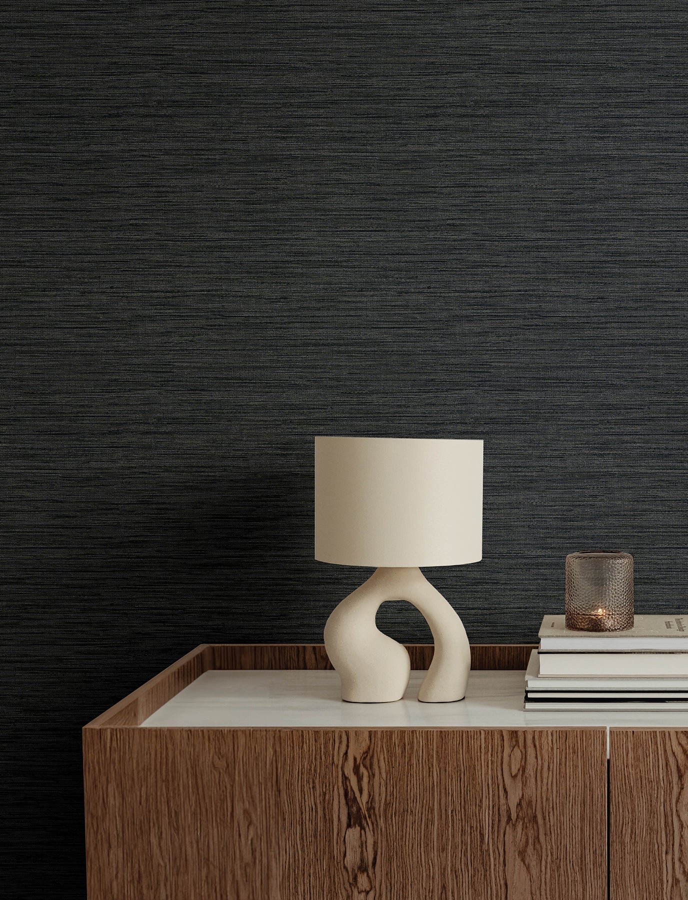 A-Street Prints 4141-27166 Sheehan Black Faux Grasscloth Wallpaper