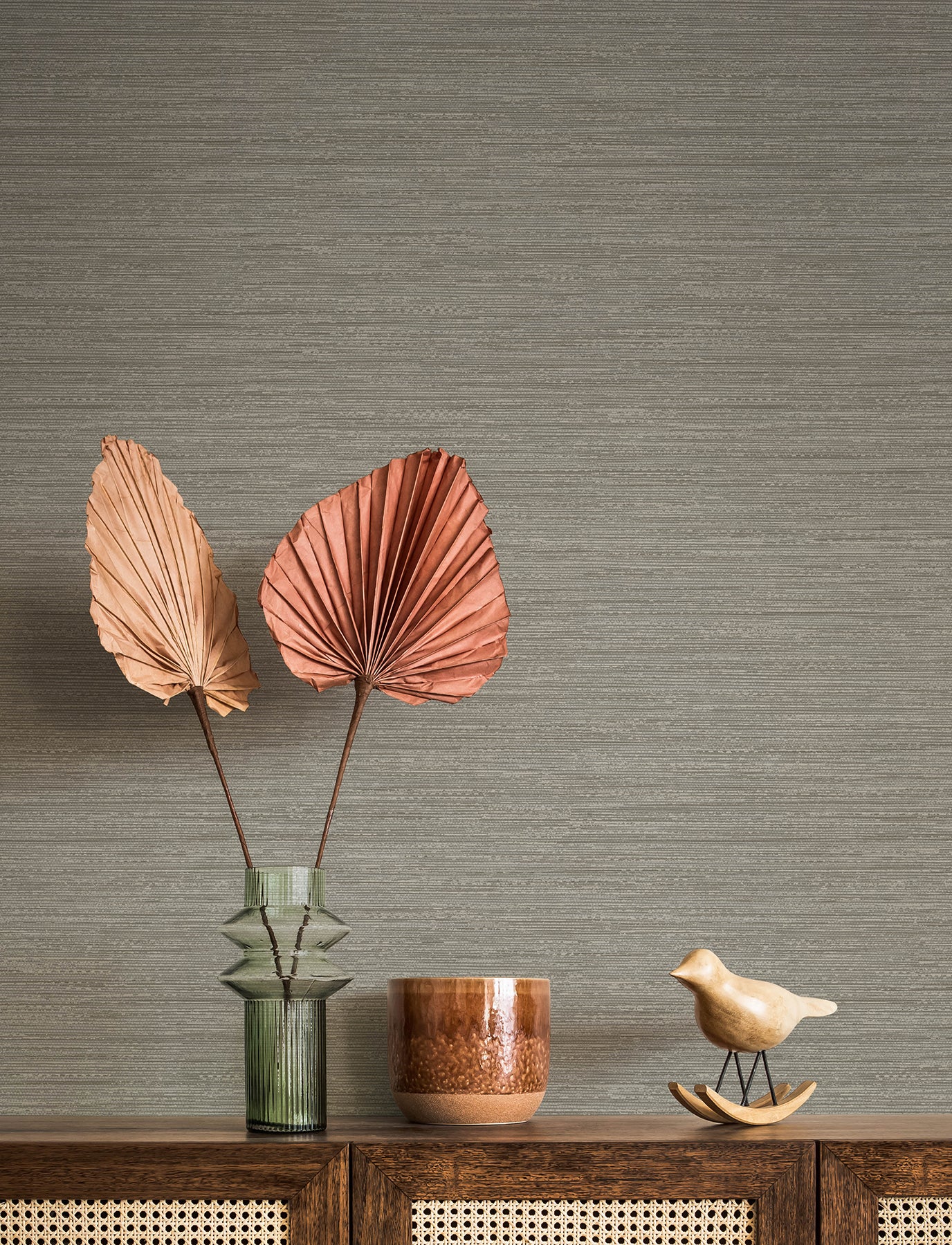 A-Street Prints 4141-27171 Sheehan Grey Faux Grasscloth Wallpaper
