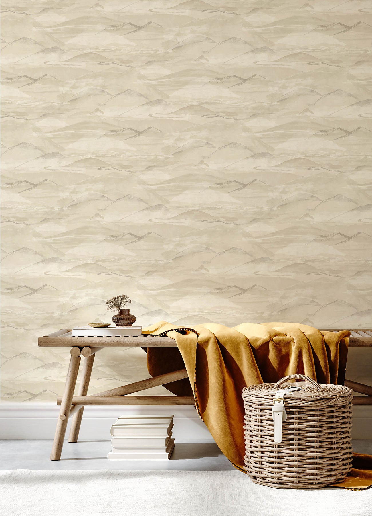 Chesapeake 4142-72627 Bozeman Mountains Bone Wallpaper