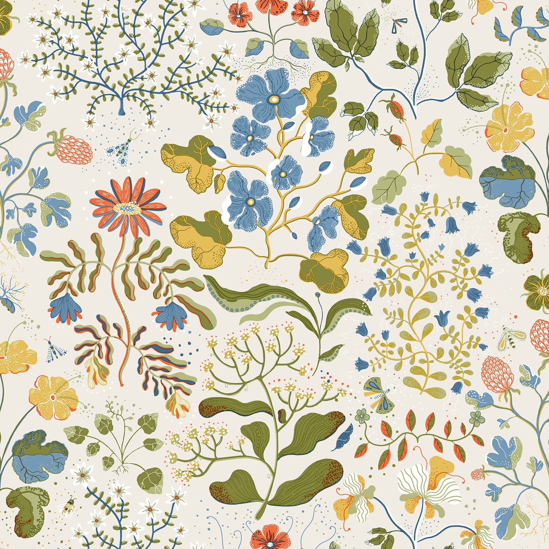 A-Street Prints 4143-22001 Groh Green Floral Wallpaper