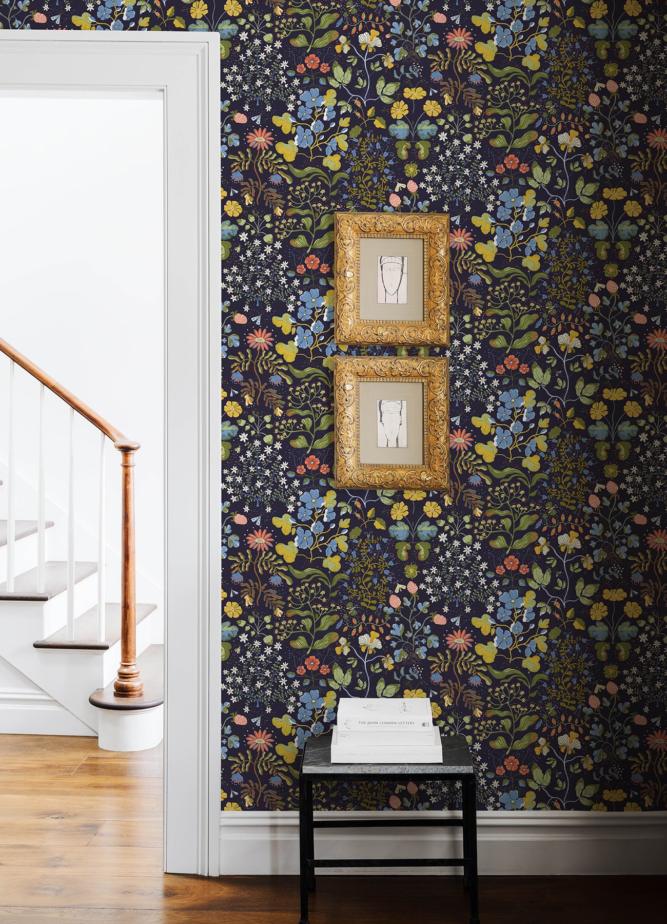 A-Street Prints 4143-22002 Groh Dark Blue Floral Wallpaper