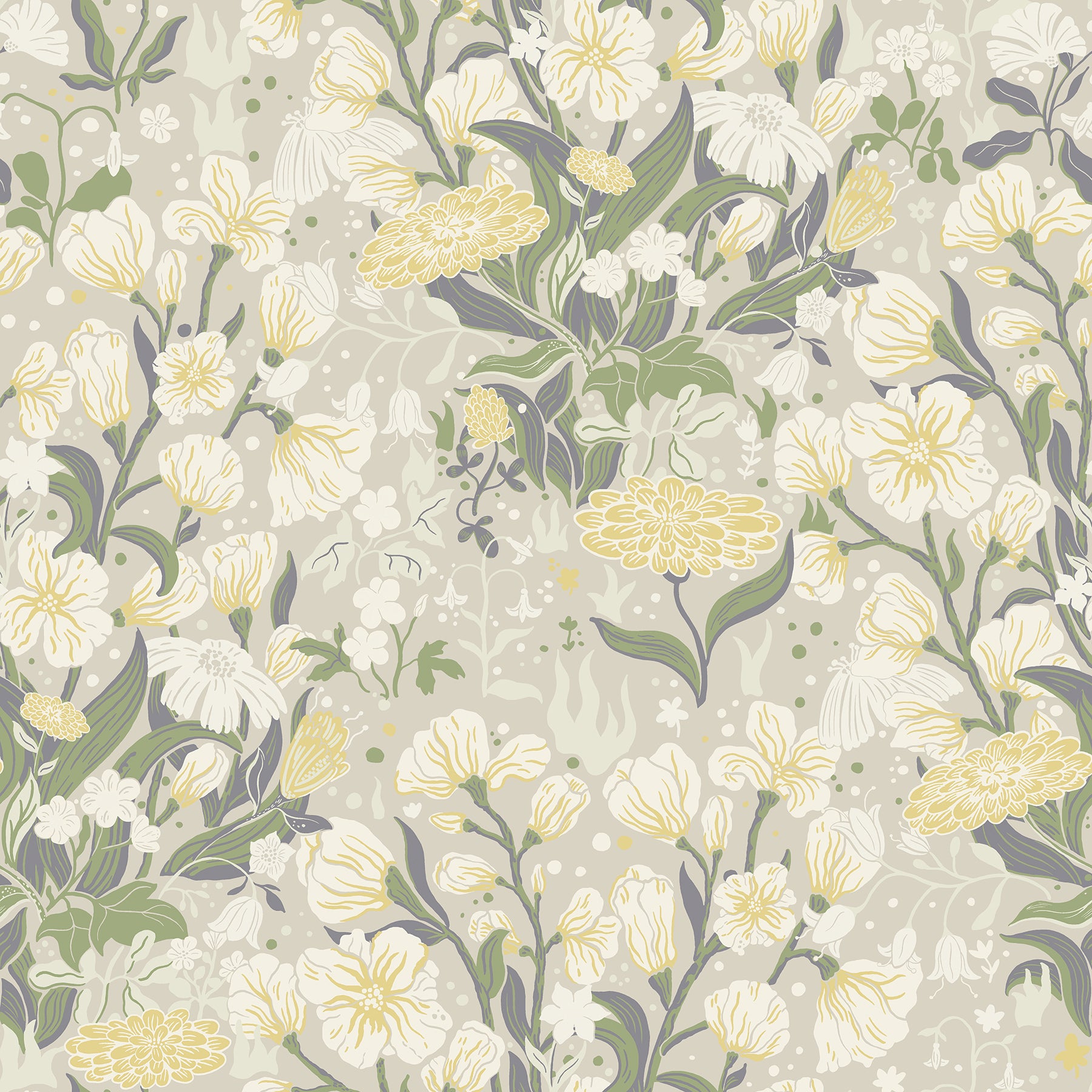A-Street Prints 4143-22012 Hava Yellow Meadow Flowers Wallpaper
