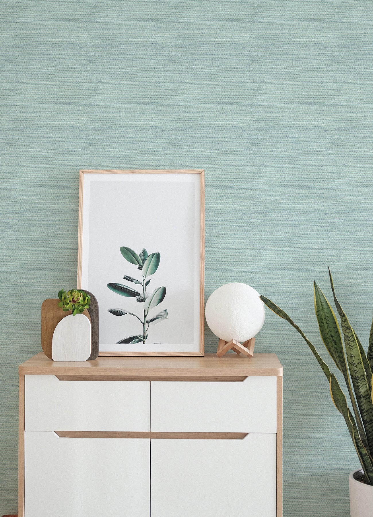 A-Street Prints 4143-24282 Agave Aqua Faux Grasscloth Wallpaper