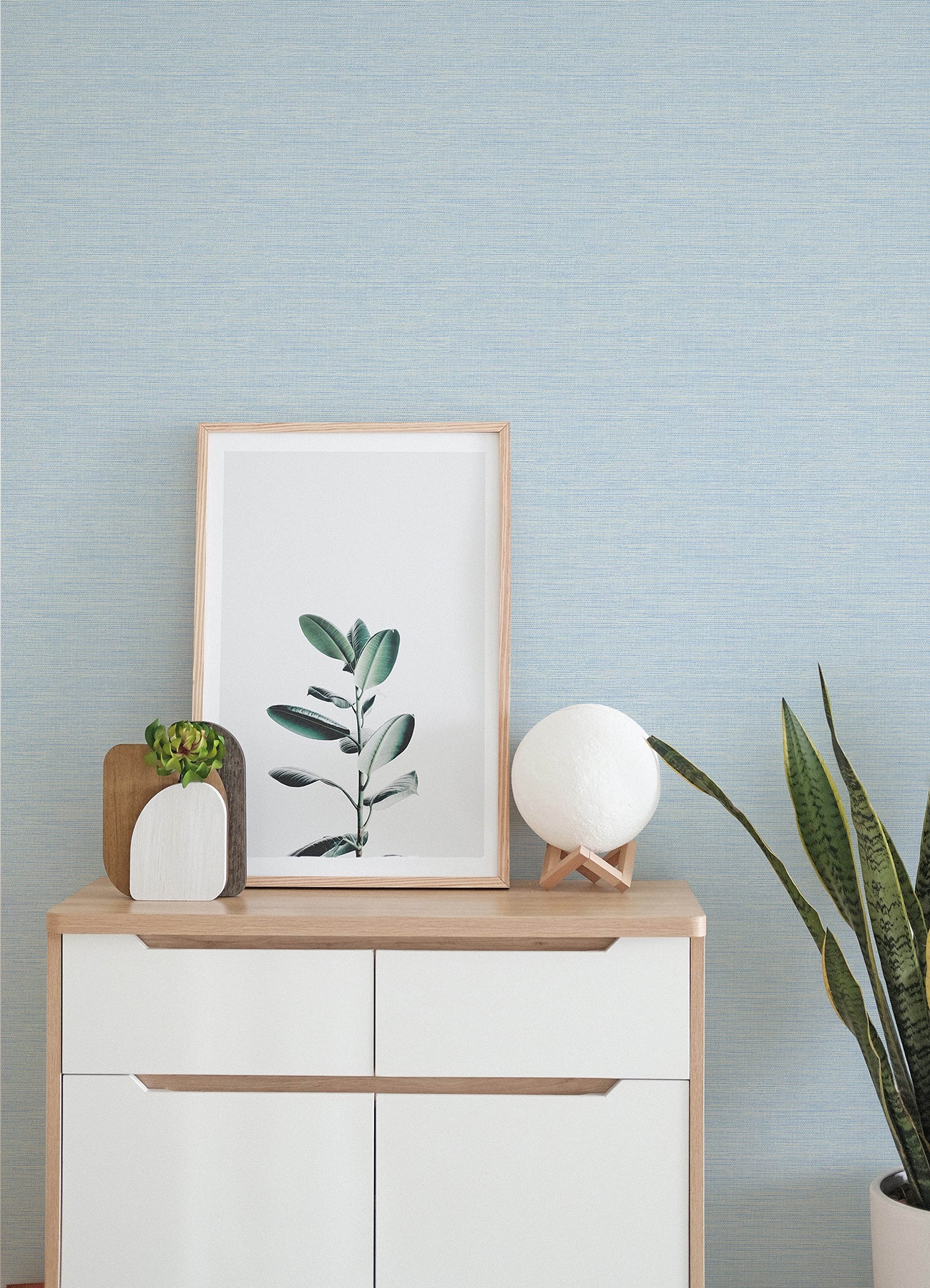 A-Street Prints 4143-24283 Agave Blue Faux Grasscloth Wallpaper