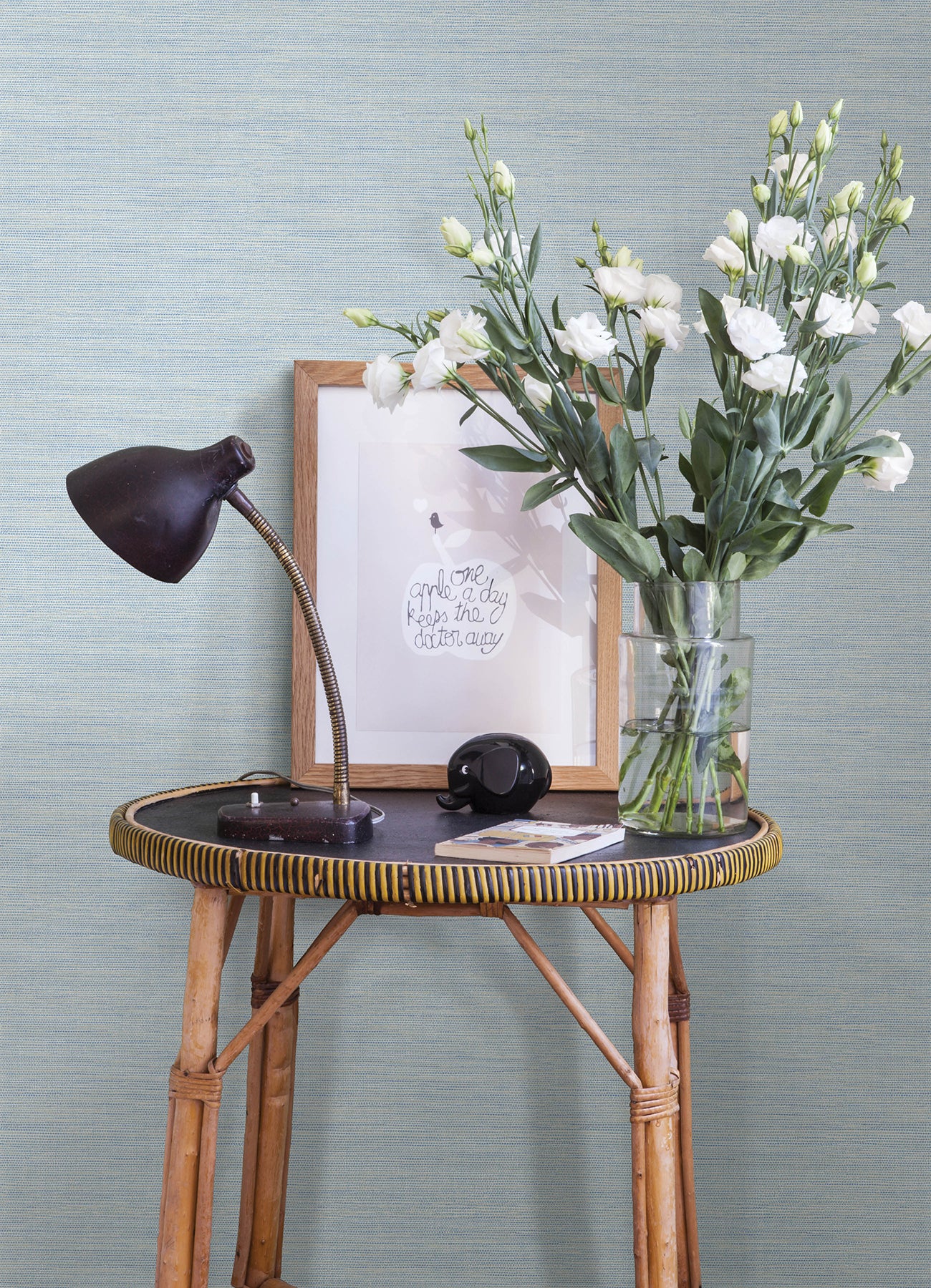 A-Street Prints 4143-24283 Agave Blue Faux Grasscloth Wallpaper