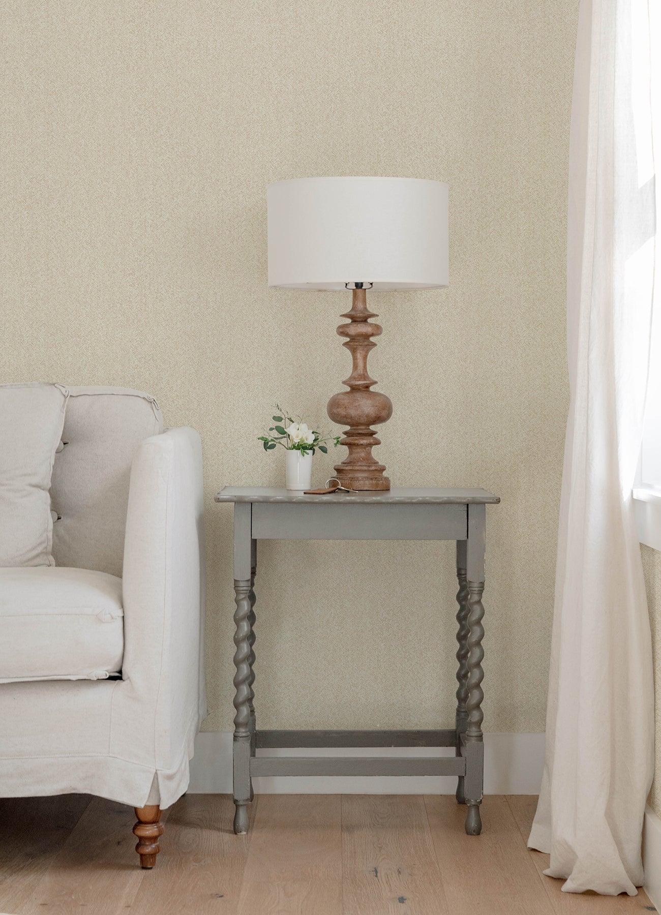 A-Street Prints 4143-26161 Ashbee Taupe Faux Fabric Wallpaper